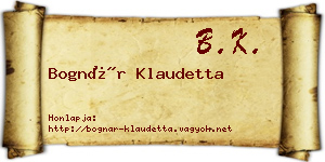 Bognár Klaudetta névjegykártya